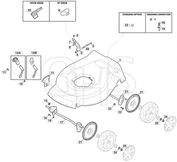 MTF 4820 HP - 2013-2014 - 299481023/MTF - Mountfield Rotary Mower Deck Diagram