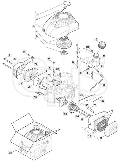 S421R HP - 2014-2018 - 299434043/M14 - Mountfield Rotary Mower RSCT100 Engine Diagram