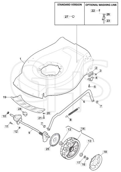 HP465 R - 2012-2013 - 299484038/M12 - Mountfield Rotary Mower Deck Diagram