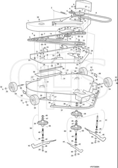 Hayter ST42 Heritage Sweeper Tractor - 151A (151A001001 - 151A099999) - Cutterdeck