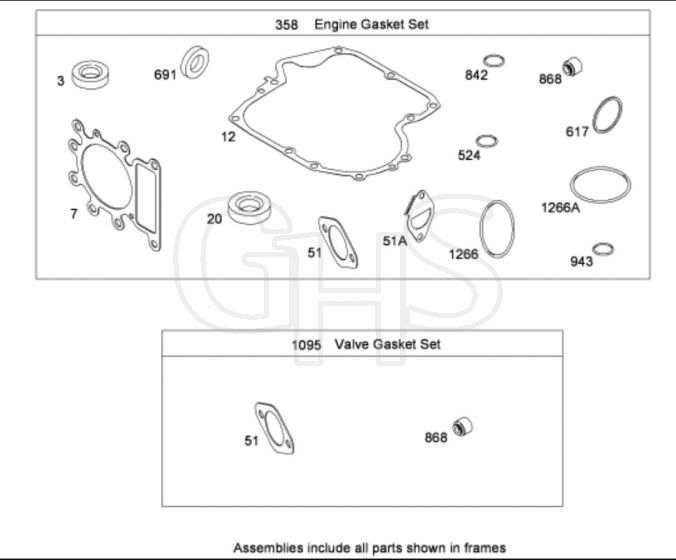 Hayter RT380H - 135E (135E280000001 - 135E280999999) - Gasket Set B&S 31E777-0130-E1