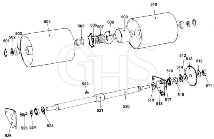 Atco Club B17 - F016L80361 - Rear Roller Assembly