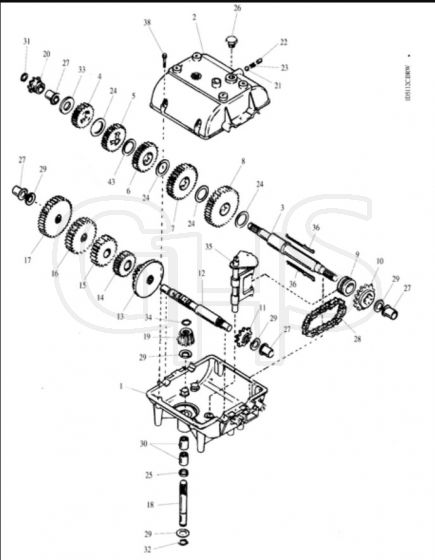 Hayter Condor Ratchet Drive - 511N (511N001022 - 511N099999) - Gearbox Assembly