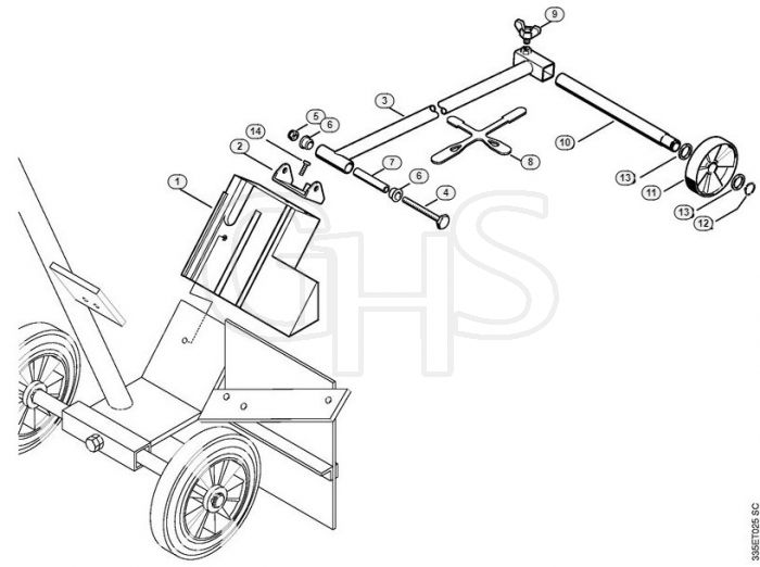 Genuine Stihl TS350 / O - Cutquik cart, Guide wheel kit