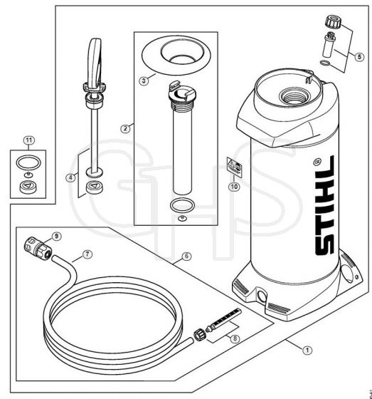 Genuine Stihl TS350 / R - Pressurized water tank