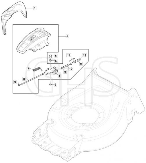S42 PD Li - 2019-2020 - 2L0431863/M19 - Mountfield Rotary Mower Ejection Guard Diagram