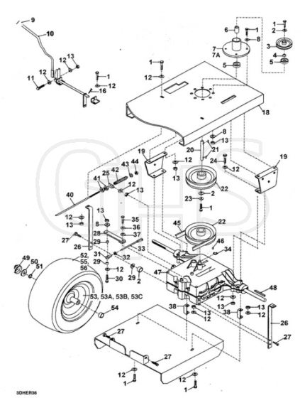 Hayter 18-42 Ride On Tractor - H1842 - Manual Trans Assy