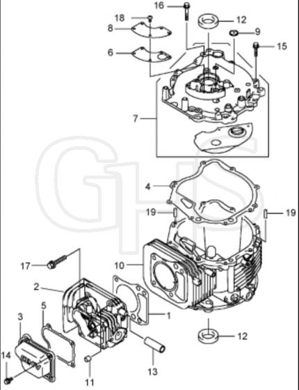 Hayter 21 Inch Heavy Duty - 455E (455E280000001 - 455E280999999) - Cylinder - Crankcase Assembly
