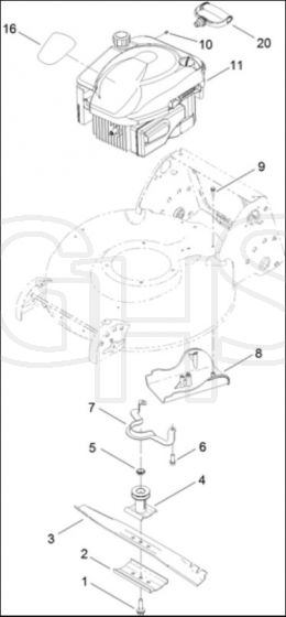 Hayter R53S - 448F (315000001 - 315999999) - Engine - Blade Assy