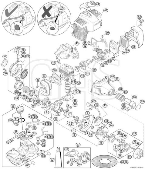 Genuine Stihl KM94 RC-E / A - Engine from serial number 516674202