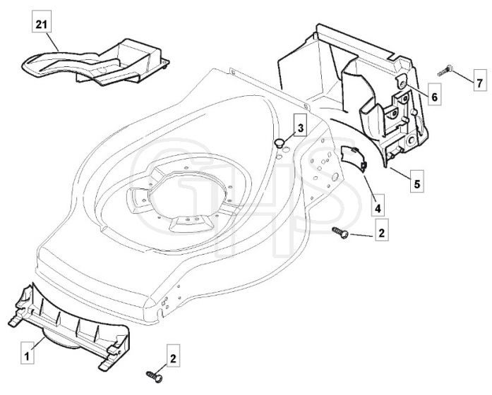 HP185 - 2017-2018 - 299164623/WX - Mountfield Rotary Mower Front Conveyor Diagram