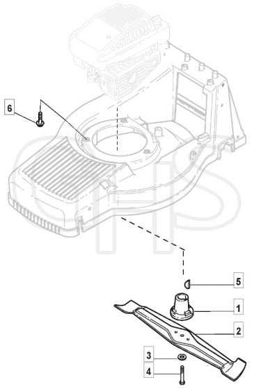 M484 R - 2008-2010 - 292505043/UM8 - Mountfield Rotary Mower Blade Diagram