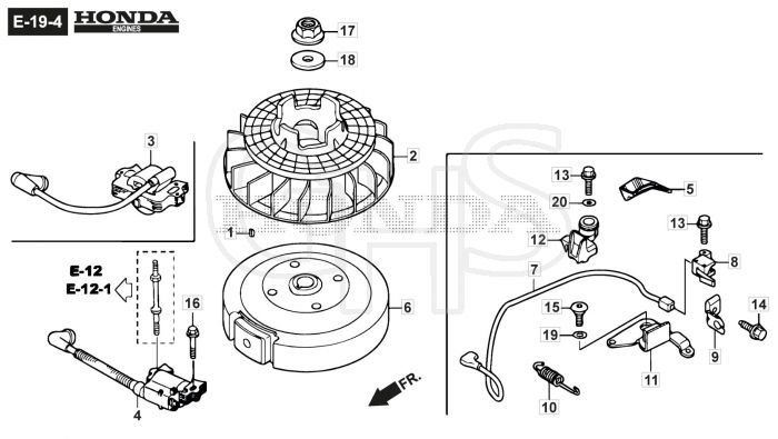 HP45 H - 2016-2017 - 299014633/BQ - Mountfield Rotary Mower Flywheel GCV160A0 S4 GB SD Diagram