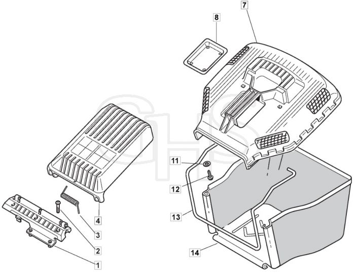 M40 PD - 2006 - 292502023/MOE - Mountfield Rotary Mower Grass Bag Diagram