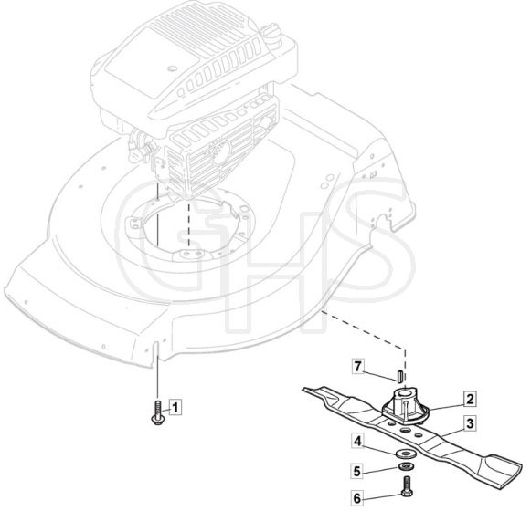 HP46 R - 2012-2013 - 299484043/BQ - Mountfield Rotary Mower Blade Diagram