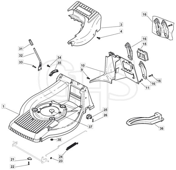 M63 PD - 2007 - 292552143/MO7 - Mountfield Rotary Mower Deck Diagram