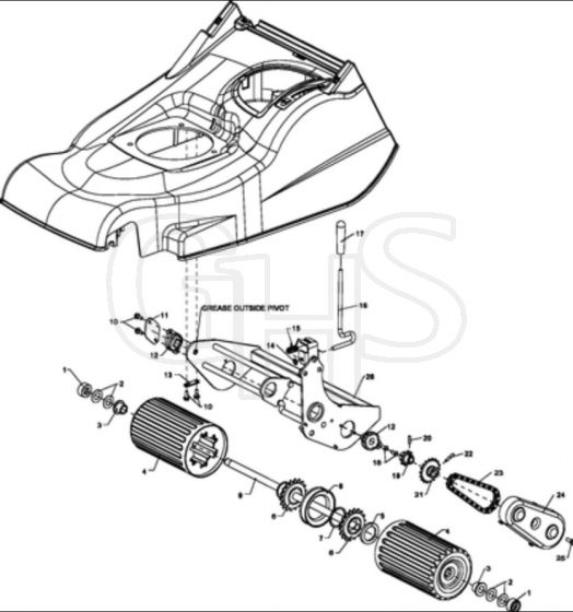 Hayter Harrier 48 AD - 490H (313000001 - 313999999) - Rear Roller Frame