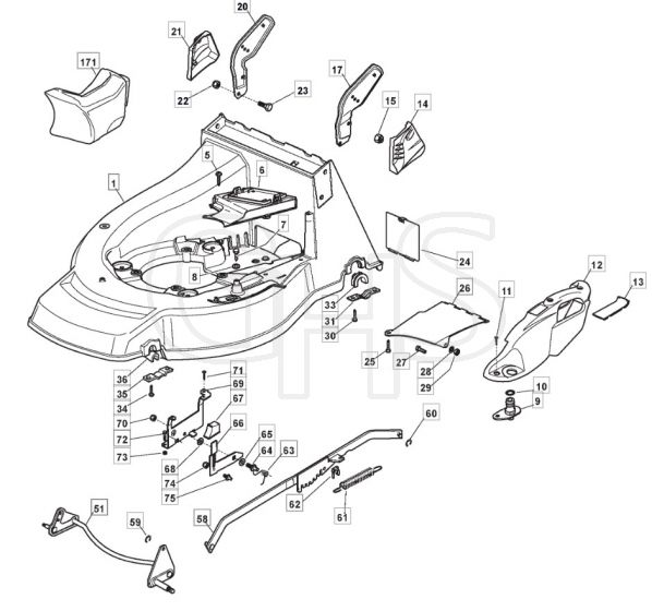 ML5060 PD - 2009 - 295505138/IM9 - Mountfield Rotary Mower Deck Diagram