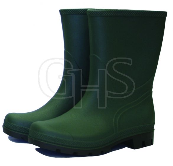 Town & Country Essential Half Length Green Size 8 Wellington Boots - TFW833