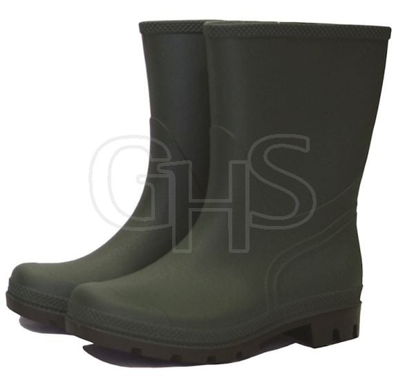 Town & Country Essential Half Length Green Size 10 Wellington Boots - TFW835
