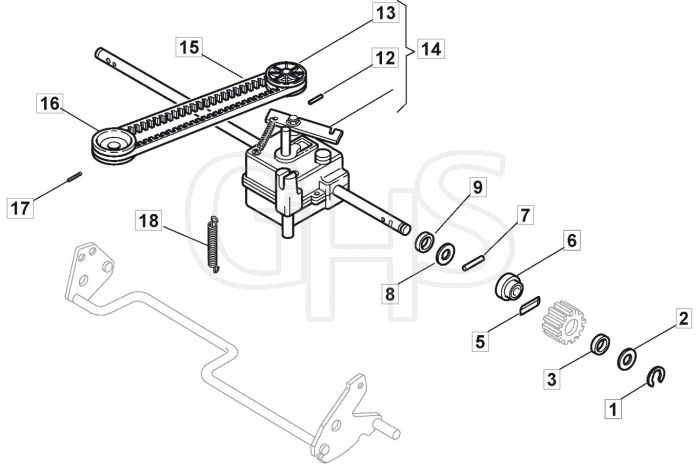 M5010 PD - 2008 - 292502043/M08 - Mountfield Rotary Mower Transmission Diagram