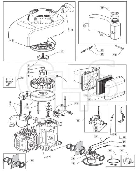 MULTICLIP 501 HP - 2011 - 291501043/M11 - Mountfield Rotary Mower WBE0701 Engine Diagram