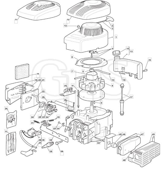 S461R HP - 2009 - 294486043/UM9 - Mountfield Rotary Mower SV150 Engine Diagram