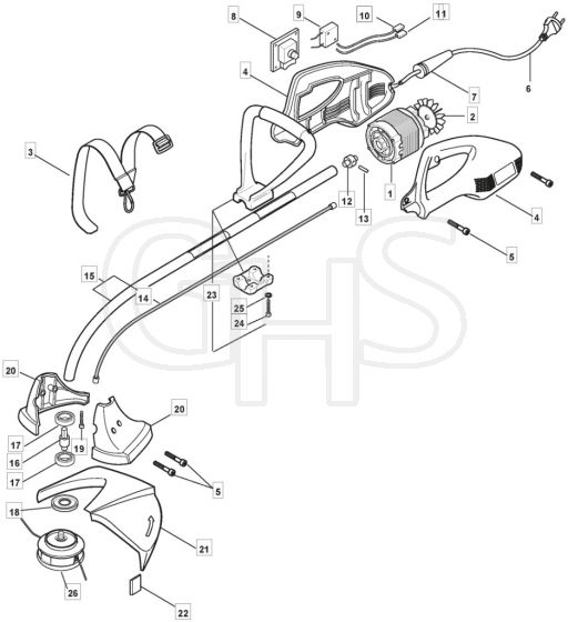 MT 1100 - 2010 - 291800003/MO8 - Mountfield Trimmer Main Assembly Diagram
