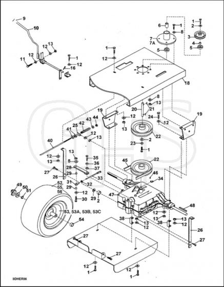 Hayter 155N Ride On Tractor - 155N - Manual Trans Assy