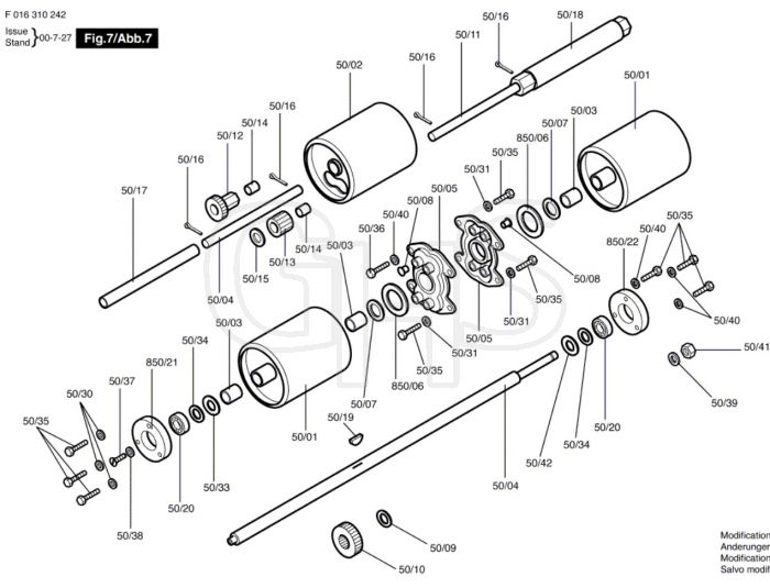 Atco Royale 30 - F016310242 - Rear Roller Assembly