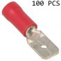 Blade Connectors (6.3mm Red Insulated Male Terminals) - Pack of 100