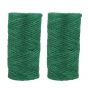 Jute Twine Ball of Garden Tie Back String, 100m Green, Pack of 2