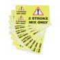 2 Stroke Fuel Mix Warning Vinyl Label, Pack of 30