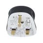 Black 3 Pin Household Plug 240 Volt Plug, 13 Amp                     