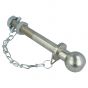 50mm Tow Ball With Threaded Hitch Pin - 10" / 250mm Deep with Chain