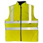 High-Visibility Yellow Reversible Fleece Lined Bodywarmer - Size Large