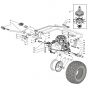 Cobra BT98HCB - Tractor Gearbox and Rear Wheels Diagram