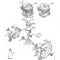 Genuine Stihl FS260 / A - Crankcase, Cylinder
