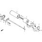 Honda HRB475K1 - QXE - MZAZ 8100001- Rear Axle Shaft/Roller Diagram