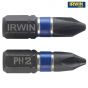 IRWIN Impact Screwdriver Bits Phillips PH2 25mm Pack of 2 - 1923289