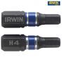 IRWIN Impact Screwdriver Bits Hex 4 25mm Pack of 2 - 1923344