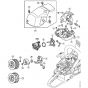 Genuine Stihl MS462 C-M / T - Carburetor bracket, Air filter, Shroud M-Tronic