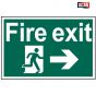 Scan Fire Exit Running Man Arrow Right - PVC 300 x 200mm - 1504