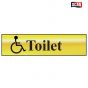 Scan Disabled Toilet - Polished Brass Effect 200 x 50mm - 6004