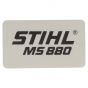 Genuine Stihl MS880 Model Plate - 1124 967 1501