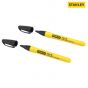Stanley Fine Tip Permanent Markers - Black (Pack of 2) - 0-47-316