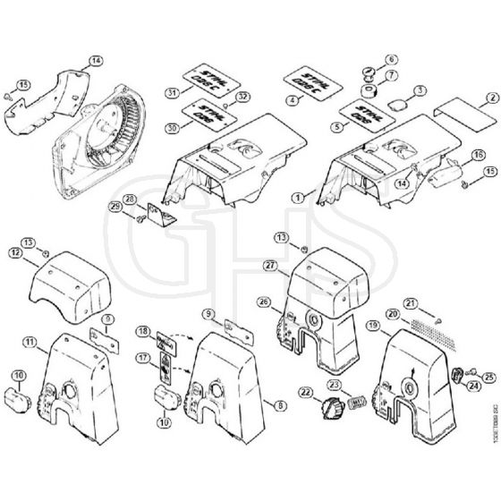 Genuine Stihl 026 C / P - Shroud, Carburetor box cover