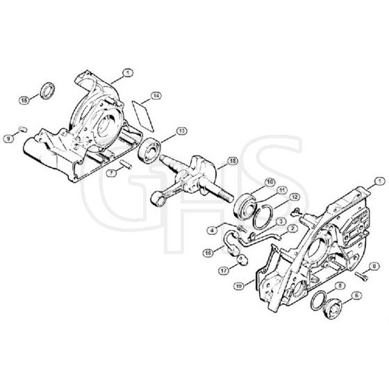 Genuine Stihl 056 / A - Crankcase, Crankshaft