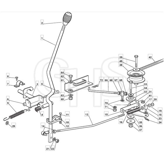 1228H - 2008 - 299991233/M08 - Mountfield Ride On Mower Engagement Diagram