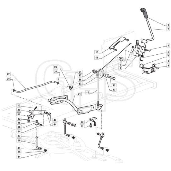 1330M  - 2020-2021 - 2T2000483/M20 - Mountfield Ride On Mower Deck Lifting Diagram